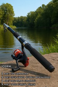 Resim Tam Takim Çantalı Orta Boy 2,10 Metre Teleskopi̇k Kamiş Olta Seti̇ Takımı 