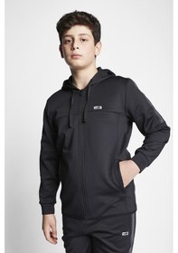 Resim Lescon Siyah Çocuk Fermuarlı Kapüşonlu Sweatshirt 23b-3109 