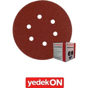 Resim Cırtlı Disk Zımpara 6 Delikli Kırmızı 125mm 180 Val15066 Valıente 10'lu 