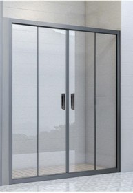 Resim Durul Duşakabin Ön Cephe Siyah 5mm Şeffaf Yükseklik 190 Cm 