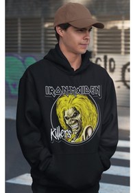 Resim Sevbano Iron Maiden Killers Rock Metal Baskılı Unisex Oversize Müzik Grub Siyah 