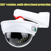 Resim 1 adet Güneş Enerjili Hareket Sensörlü Dış Mekan Güvenlik Kamerası, 3 Renkli (Kırmızı/Sarı/) LED Projektör, Şarj Edilebilir Pil, Yarı Gömme Montaj, PVC Gölge, Basmalı Düğme Kontrolü, Uzaktan Kumanda, Bahçe, Veranda, Avlu için, Güneş Enerjili Dış Mekan Güvenlik Kamerası 