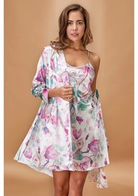 Resim Moon Wear 5354 Sabahlıklı Gecelik Takım Fuşya 