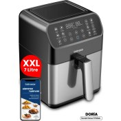 Resim 7 Litre Xxl Dokunmatik Sıcak Tutma ve Karıştırıcı Hava Fritözü Siyah 