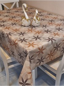 Resim Elyaflı Pvc Muşamba - Desenli Silinebilir Masa Örtüsü Gri Mrl110 140 X 220 