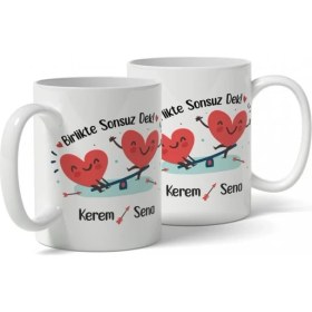 Resim Hediye Kesesi Birlikte Sonsuza Dek Isme Özel Sevgililer Günü Kupası 