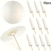 Resim 10 adet Büyük Beyaz Kağıt Şemsiye Ahşap Saplı - Tüy Olmayan, Doğal Ahşap Kaplama, 18 Kaburga Tasarımı DIY Düğün & Gelin Duşu Dekoru, Fotoğrafçılık Aksesuarları, Parti Arka Planları, Etkinlik Dekorasyonu, Şemsiye Dekoru, Gelin Duşu Dekorasyonları, Minimalist Şemsiye Tasarımı, Ahşap Saplı Şemsiye 