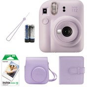 Resim Fuji Film Instax Mini 12 Fotoğraf Makinesi-Çanta-Kare Albüm-10'lu Film Set Lila 