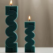 Resim 1 Adet Geometri Mum Yapımı Silikon Kalıp, Zik-Zak Çizgili Sabun Kalıbı, Spiralli Koltukta Kokulu Mum Yapım Kalıbı, 3D Şekilli Kil El Sanatları Kalıbı 