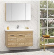 Resim Orka Enez 100 Cm Mdf Livana Banyo Dolabı Takımı 