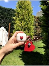 Resim PSR aksesuar Kırmızı Kalpli Kulaklık Kılıfı 3. Nesil ile uyumlu 