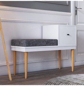 Resim Merlin Mobilya Paris Modern Puf Beyaz 