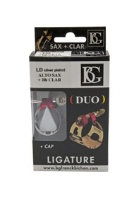 Resim Bg Ld Duo Silverplated Bb Alto Klarnet Saksofon Ligatür Kapak 