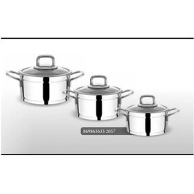 Resim Fms Silindir 6 Parça Çelik Güveç Mini Tencere Set Metal 5008 Gri 