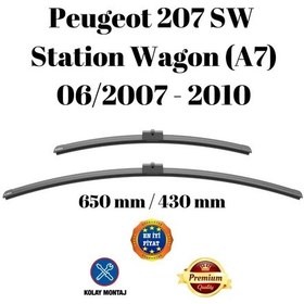Resim Peugeot 207 Sw Station Wagon A7 2007 2008 2009 2010 Uyumlu Ön Cam Silecek Süpürgesi Takımı 650/430mm Silbak 