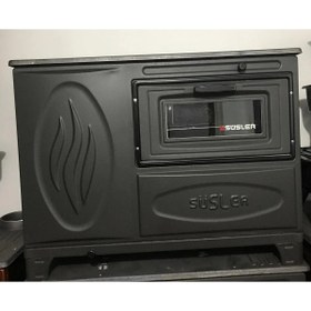 Resim Süsler 5113 Tek Fırın Mat-Antrasit Kovalı Kuzine Soba 