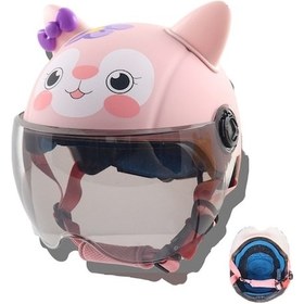 Resim Flybuy Çocuk Aolan Motosiklet Kaskı Beyaz - Pembe 