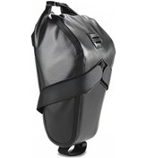 Resim Xindoker Siyah Bisiklet Saddle Çantası 2.3l Su Geçirmez Pvc Malzeme, Fener Askısı, Geniş Kapasite, Bisiklet Uyumlu Siyah 