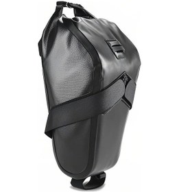 Resim Xindoker Siyah Bisiklet Saddle Çantası 2.3l Su Geçirmez Pvc Malzeme, Fener Askısı, Geniş Kapasite, Bisiklet Uyumlu Siyah 
