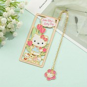 Resim Sanrio'nun yeni sevimli KT kedi oymalı metal kitap ayracı, koleksiyon hayranlarına hediye olarak 1 adet 
