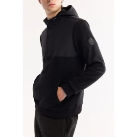 Resim AVVA Erkek Siyah Kapüşonlu Soft Touch Polar Regular Fit Sweatshirt A52Y1268 