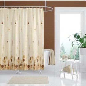 Resim Banyo Duş Perdesi 6022 120x200 Perde Borusu Askı Aparatı 90x130 Hediyeli 