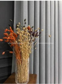 Resim Tül Perde Brillant MArka Foldet Keten Açık Gri Etek Kurşun Sarımlı Çok Renkli 