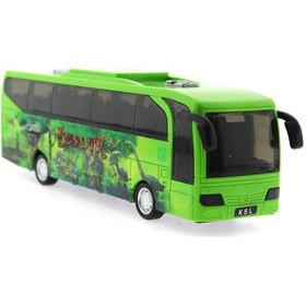 Resim Sürtmeli Sesli ve Işıklı Yeşil Dinozor Parkı Otobüsü 