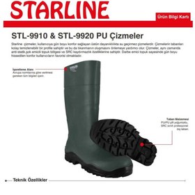 Resim Starline STL-9910 O4 SRC PU Antistatik Haki Çizme 