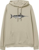 Resim Fish Baskılı Krem Hoodie Lambuka Store