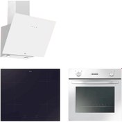 Resim Hoover 3'lü Ankastre Set (HDG6C1GWTK Davlumbaz-HH64CCB Ocak-HON100W Fırın) 