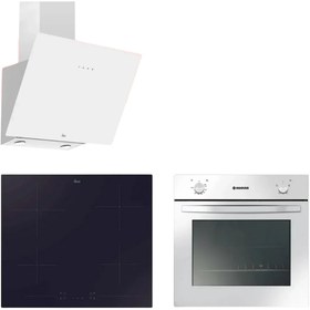 Resim Hoover 3'lü Ankastre Set (HDG6C1GWTK Davlumbaz-HH64CCB Ocak-HON100W Fırın) 