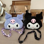 Resim 1pc Sanrio Kuromi Polyester Storage Pouch, Cute Cartoon Organizer for Coins and Small Items, No Battery Needed, Adorable College Style Accessory 