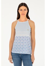 Resim U.S. Polo Assn. Kadın Açık Mavi Kolsuz Bisiklet Yaka Tişört 50281806-VR003 