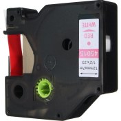 Resim PrintPen Dymo D1 Serisi Beyaz Etikete Kirmizi 45015 12Mmx7M Şerit 