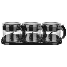 Resim Standlı 3 lü Baharat Seti - 300 ml.KC386S Şeffaf 