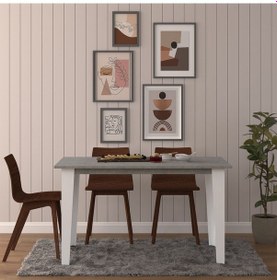 Resim Yemek Masası Ym-01 Retro Gri Açık Gri 