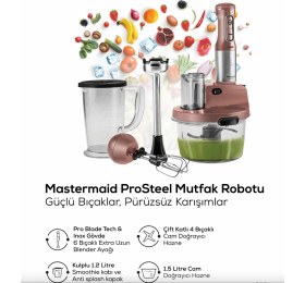 Resim Allians 2500W Yüksek Güçlü 4 Kanatlı Cam Mutfak Robotu ve Blender 