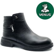 Resim Venüs Umbra Hakiki Deri Kaymaz Taban Ortopedik Kadın Bot Siyah 