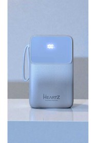 Resim HEARTZ Hızlı Şarj Destekli 10.000 mAh Powerbank | Taşınabilir Pil Şarj Aleti-Led Işıklı-3 Ayrı Başlık-H28 