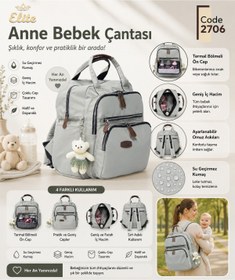 Resim elite by seba Taş rengi Toscana Anne Bebek Bakım Çantası 