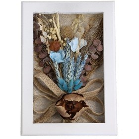 Resim Yapay Çiçek Deposu Dekoratif Kuru Çiçek Çerçeve Tablo 30 Cm Bahamas 