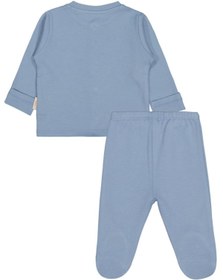 Resim Civil Baby Organik Pamuklu 0-6 Ay Bebe Pijama Takımı - Mavi 