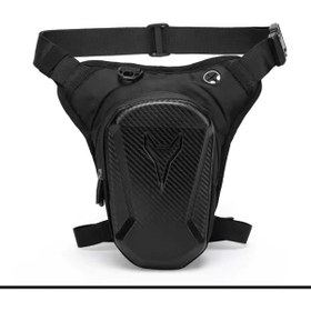 Resim QUİCKPREP Erkek Siyah Karbon Desenli Motosiklet ve Outdoor Bel Çantası – Su Geçirmez Sert Korumalı Tasarım 