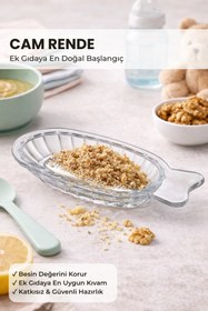 Resim Velora Store TR Bebekler İçin Sağlıklı Cam Rende - Ek Gıdaya Geçiş Meyve ve Sebze Rendesi 