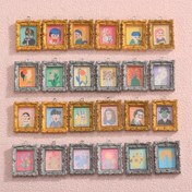 Resim Çeşitli Vintage Yağlıboya Tasarımlı Rastgele 8 Mini Reçine Fotoğraf Çerçeve Kolye Uçları, DIY Takı Yapımı, Telefon Kılıfları, Saç Bantları ve Anahtarlık için Uygun 