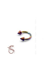 Resim Yarım Halka Karışık Renli Sivri Uçlu Vücut Piercing P327 Çok Renkli 
