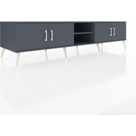 Resim Kronos Tv Ünitesi 3 Raflı 4 Kapaklı 220x59x51 Antrasit-antrasit Antrasıt/antrasıt - Antrasıt 