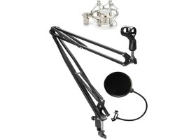 Resim AyrStore NB40 Mikrofon Standı + Pop Filter + Shock Mount (50X50 Büyük Boy) 