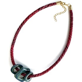 Resim Twister Choker - Koyu Pembe 